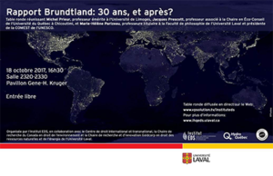 Table ronde – Rapport Brundtland: 30 ans et après?